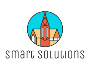 Colorful Cathedral Structure logo design