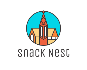 Colorful Cathedral Structure logo design