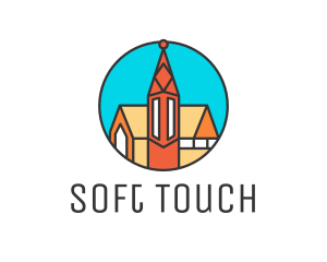 Colorful Cathedral Structure logo design