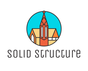 Colorful Cathedral Structure logo design