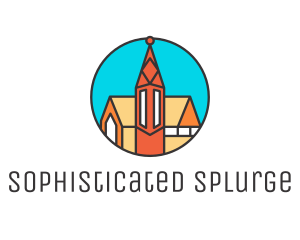 Colorful Cathedral Structure logo design