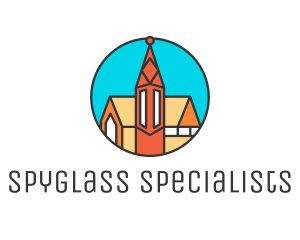 Colorful Cathedral Structure logo design