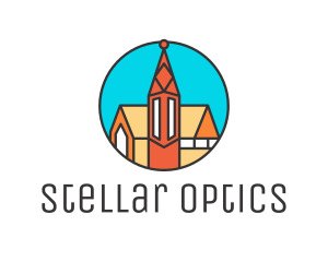 Colorful Cathedral Structure logo design