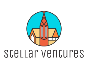 Colorful Cathedral Structure logo design