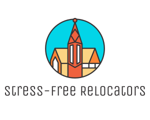 Colorful Cathedral Structure logo design