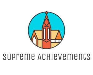 Colorful Cathedral Structure logo design