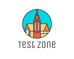 Colorful Cathedral Structure logo design