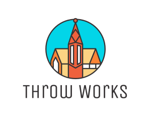 Colorful Cathedral Structure logo design