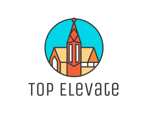 Colorful Cathedral Structure logo design