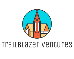 Colorful Cathedral Structure logo design