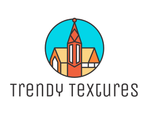 Colorful Cathedral Structure logo design