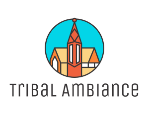 Colorful Cathedral Structure logo design