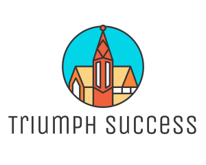 Colorful Cathedral Structure logo design