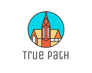 Colorful Cathedral Structure logo design