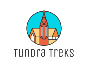 Colorful Cathedral Structure logo design