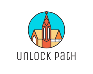 Colorful Cathedral Structure logo design