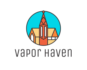 Colorful Cathedral Structure logo design