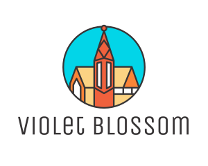 Colorful Cathedral Structure logo design