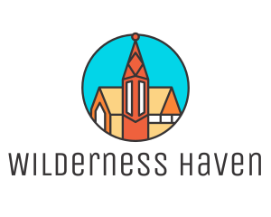 Colorful Cathedral Structure logo design