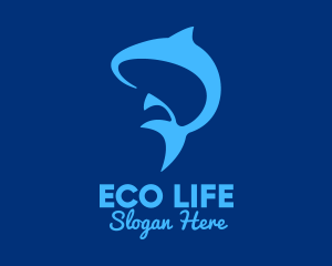 Blue Marine Fish logo design