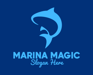 Blue Marine Fish logo design