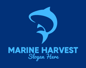 Blue Marine Fish logo design