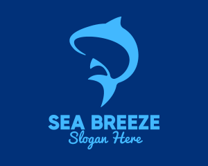 Blue Marine Fish logo design