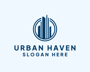 Urban Skyscraper Circle logo design