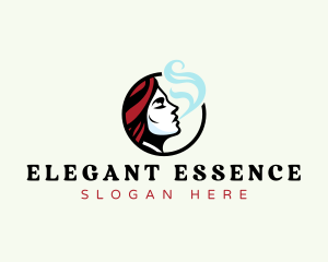 Cigar Lady Smoking logo design