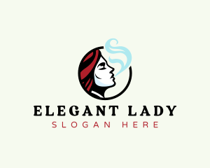 Cigar Lady Smoking logo design