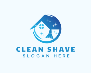 Sparkle Broom House Cleaning logo design