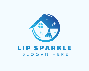 Sparkle Broom House Cleaning logo design