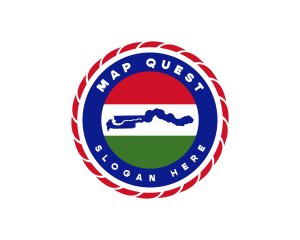 Gambia Map Flag logo design