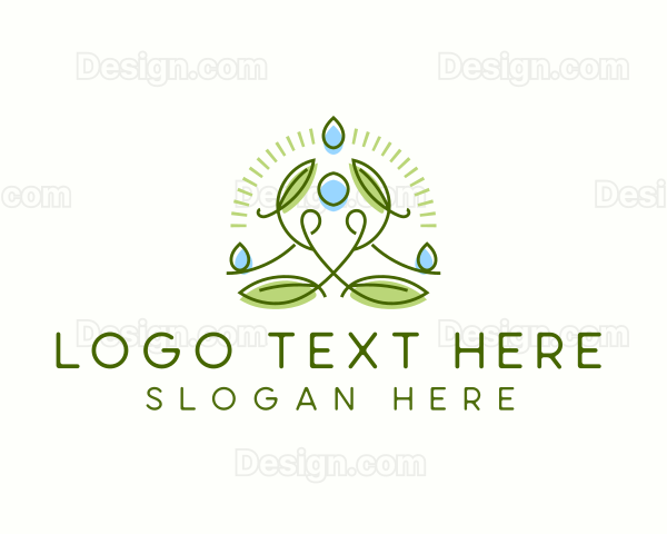 Human Meditation Leaf Logo