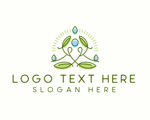 Human Meditation Leaf logo