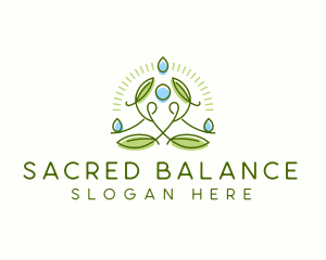 Human Meditation Leaf logo design