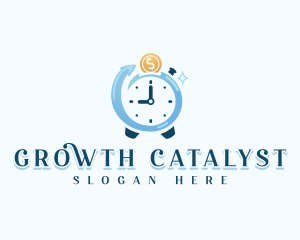 Monetary Growth Stopwatch logo design