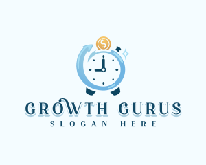 Monetary Growth Stopwatch logo design