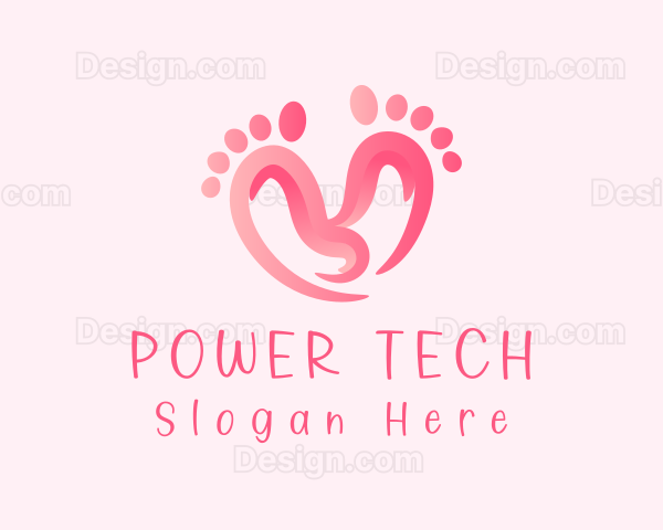 Pink Feet Hearts Logo