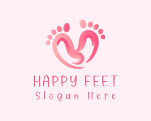 Pink Feet Hearts logo