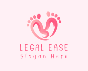 Pink Feet Hearts logo