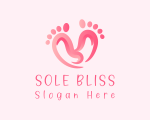 Pink Feet Hearts logo