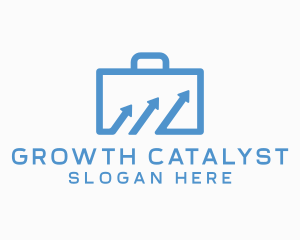 Corporate Suitcase Arrow logo design