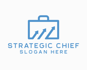 Corporate Suitcase Arrow logo design