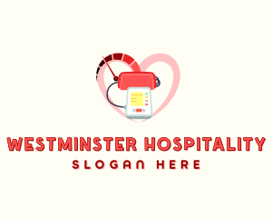 Medical Heart Sphygmomanometer logo design