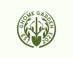 Shovel Wreath Gardening logo design