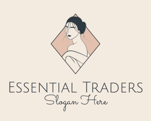 Asian Woman Bathrobe logo design