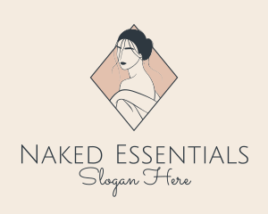 Asian Woman Bathrobe logo design