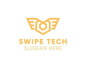 Premium Tech Wings logo design