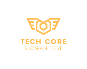 Premium Tech Wings logo design